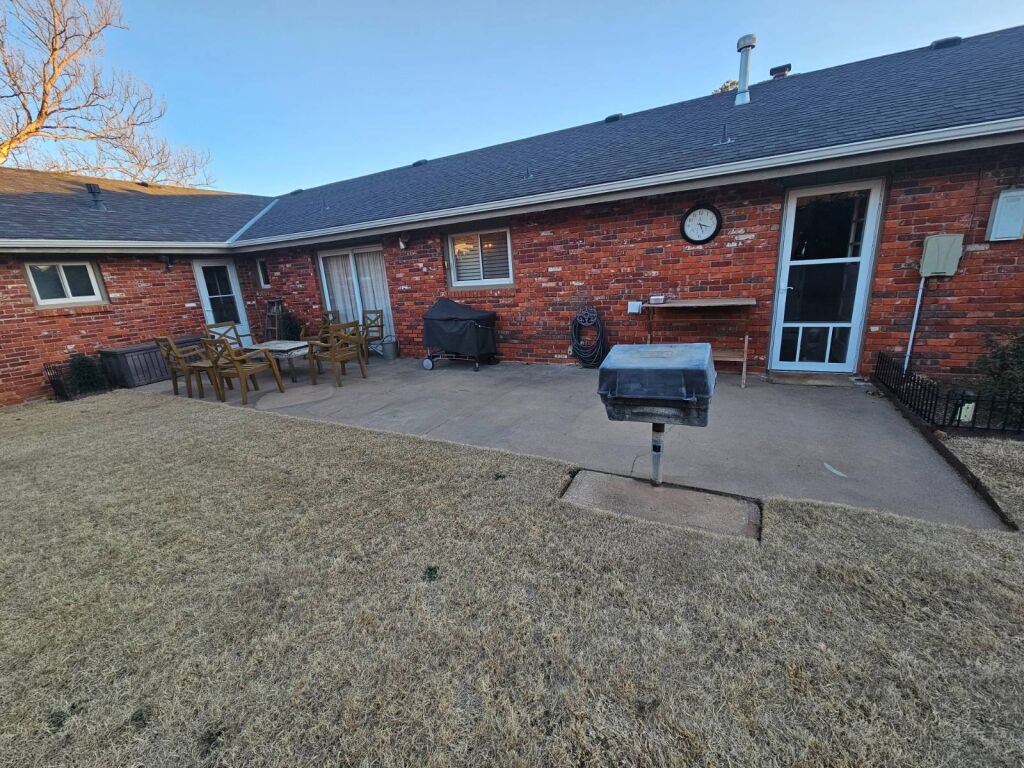 824 Marvin St. in Kiowa, Kansas — Rear patio