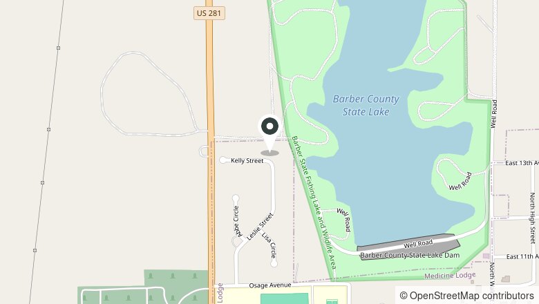 Map showing the location of 120 Kelly St., Medicine Lodge, Kansas