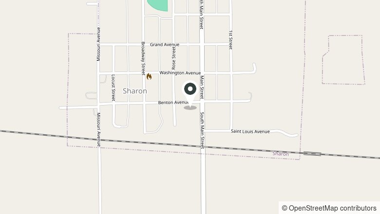 Map showing the location of 208 E. Benton St., Sharon, Kansas