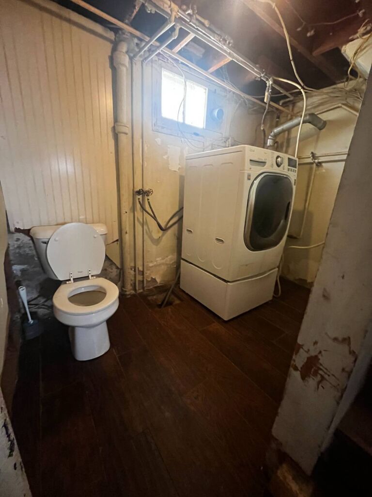 311 W. Kansas Ave. in Medicine Lodge, Kansas — Lower level bathroom and laundry