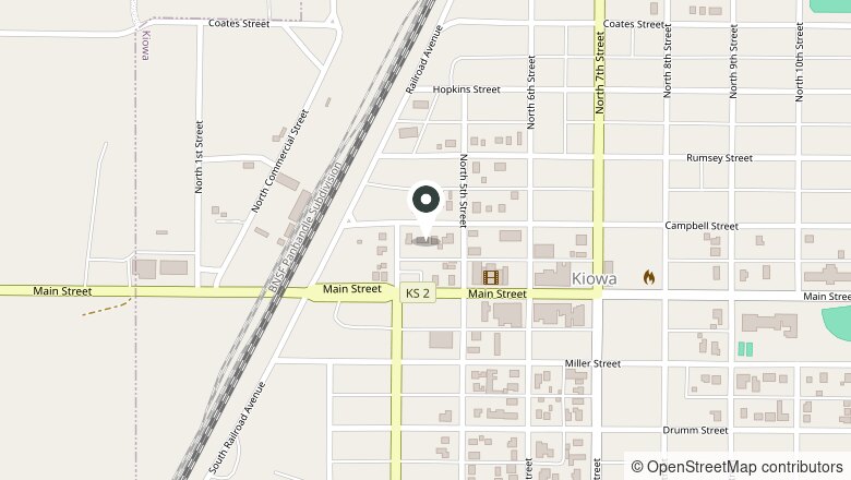 Map showing the location of 425 Campbell St., Kiowa, Kansas