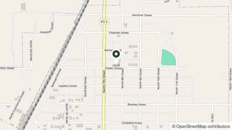 Map showing the location of 718 Coates St., Kiowa, Kansas