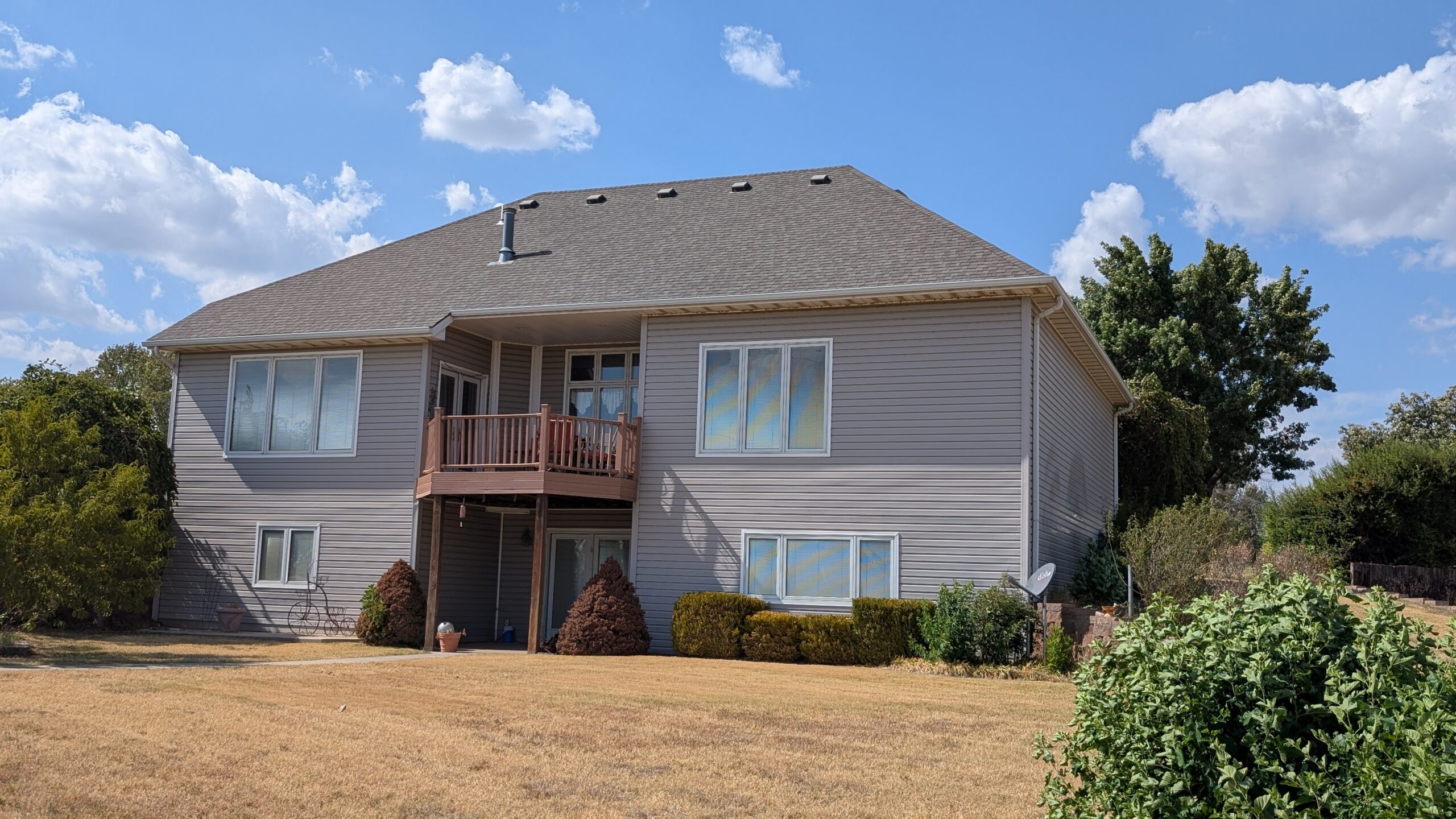 120 Lisa Circle in Medicine Lodge, Kansas — Rear elevation with deck