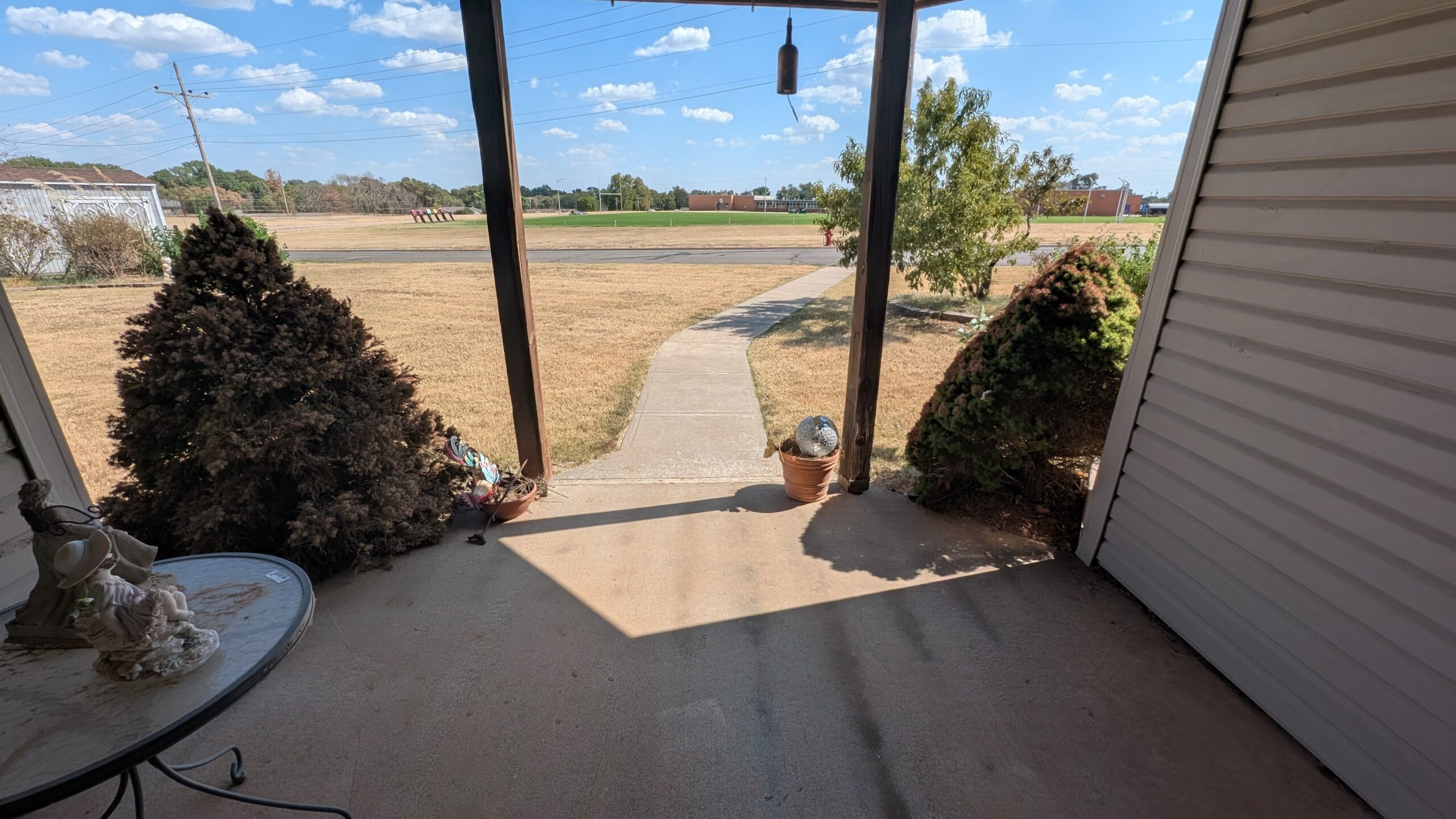 120 Lisa Circle in Medicine Lodge, Kansas — Covered deck
