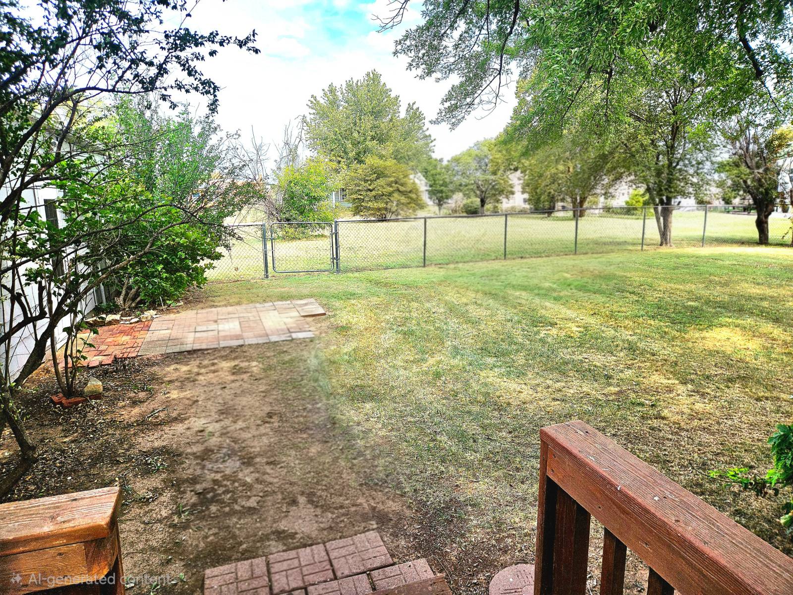 312 S. 9th St. in Kiowa, Kansas — Fenced backyard