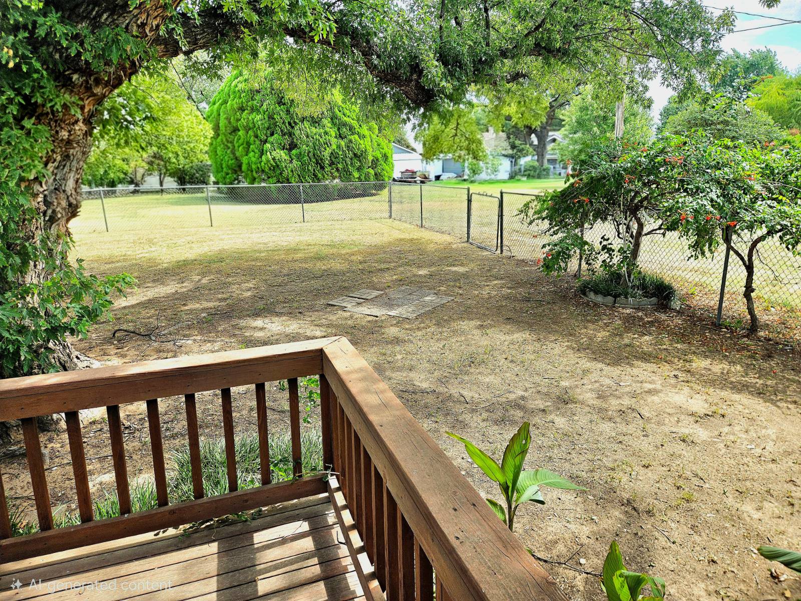 312 S. 9th St. in Kiowa, Kansas — Backyard from the deck